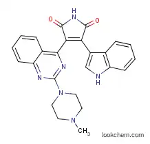 Molecular Structure of 425637-18-9 (3-(1H-Indol-3-yl)-4-[2-(4-methylpiperazin-1-yl)quinazolin-4-yl]pyrrole-2,5-dione)